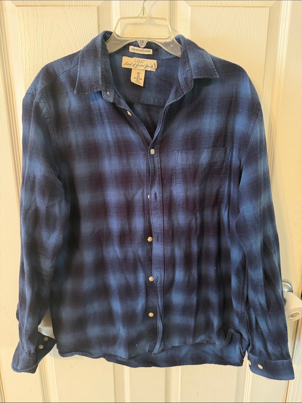 H&M Blue Plaid Flannel Men's L